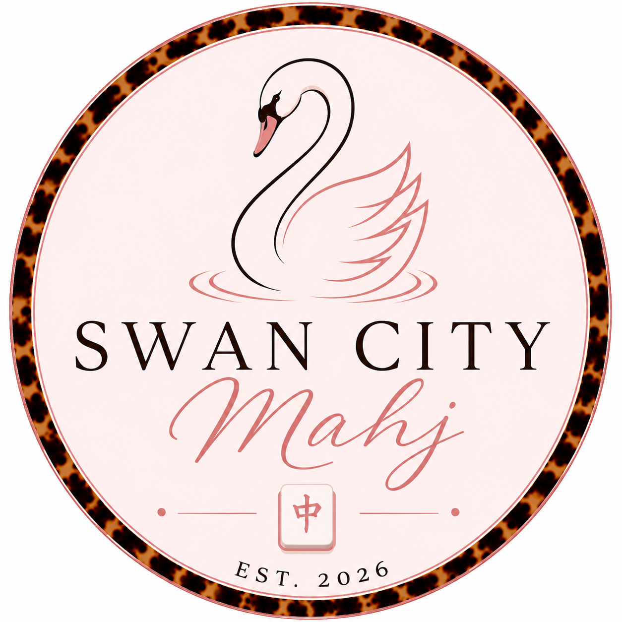Swan City Mahj circular swan logo